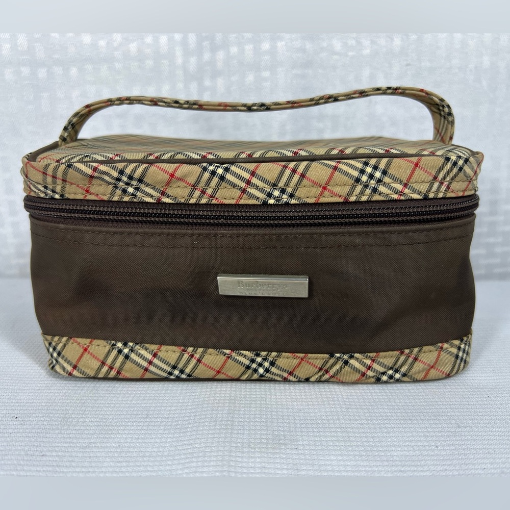 Burberry Tan and Brown Cosmetic Bag